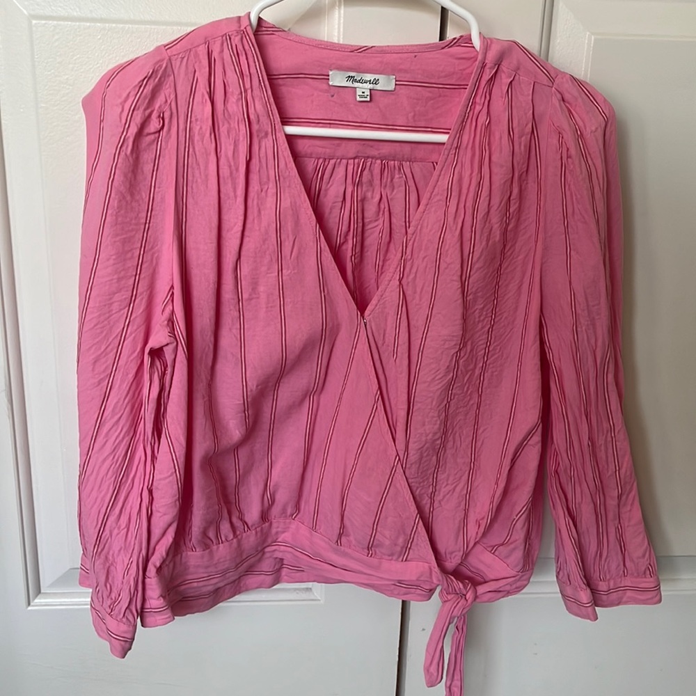 Madewell Long Sleeve Tie Shirt